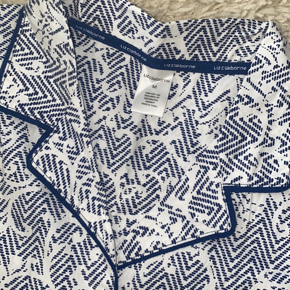 Women's Blue Patterned Pajama Set - image 5
